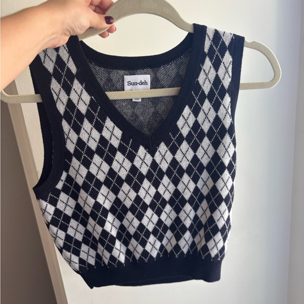 Aritzia Sundays Best Argyle Sweater Vest
